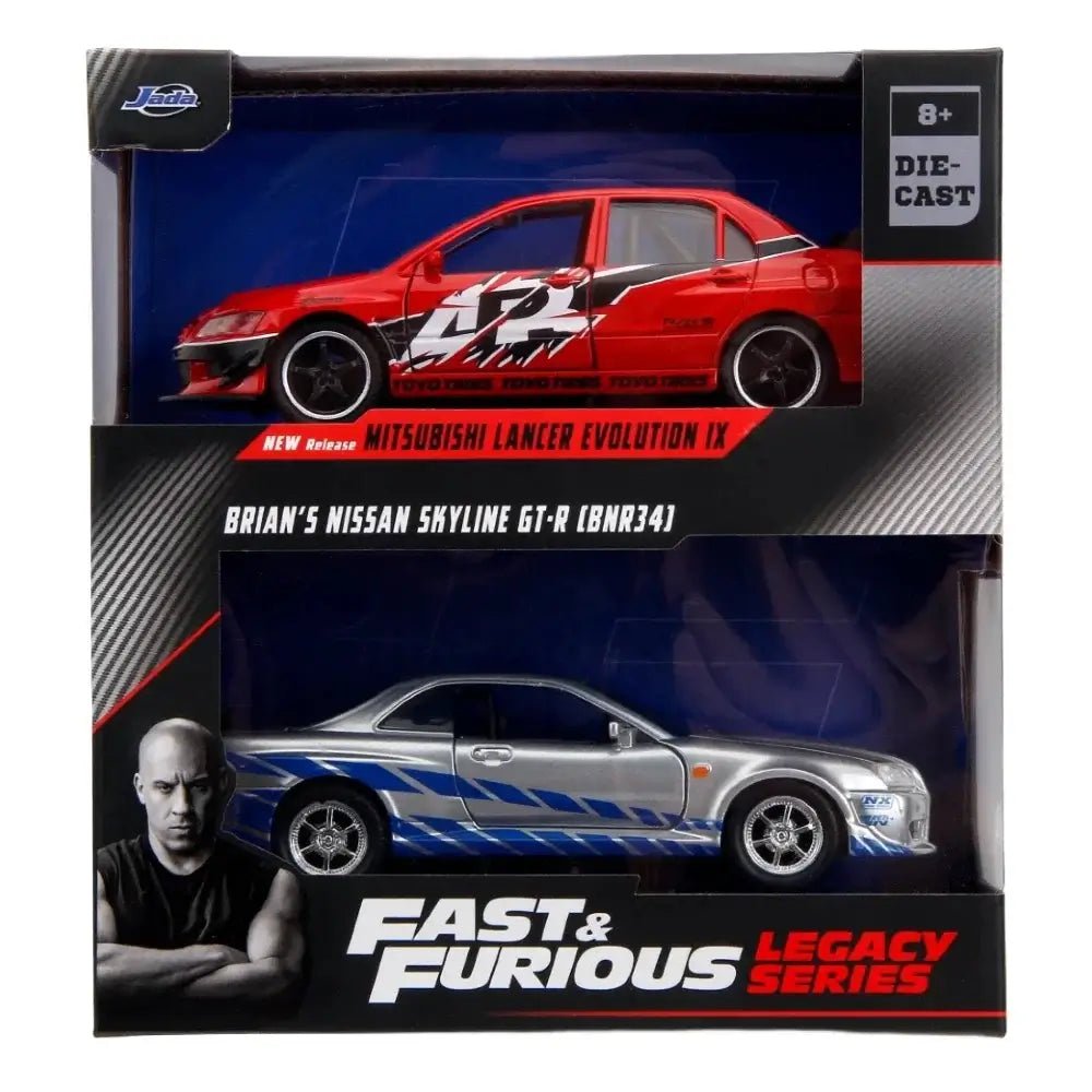Jada Fast & Furious 2'li Araç Lancer Evo IX & Skyline GTR R34 - Roket Oyuncak