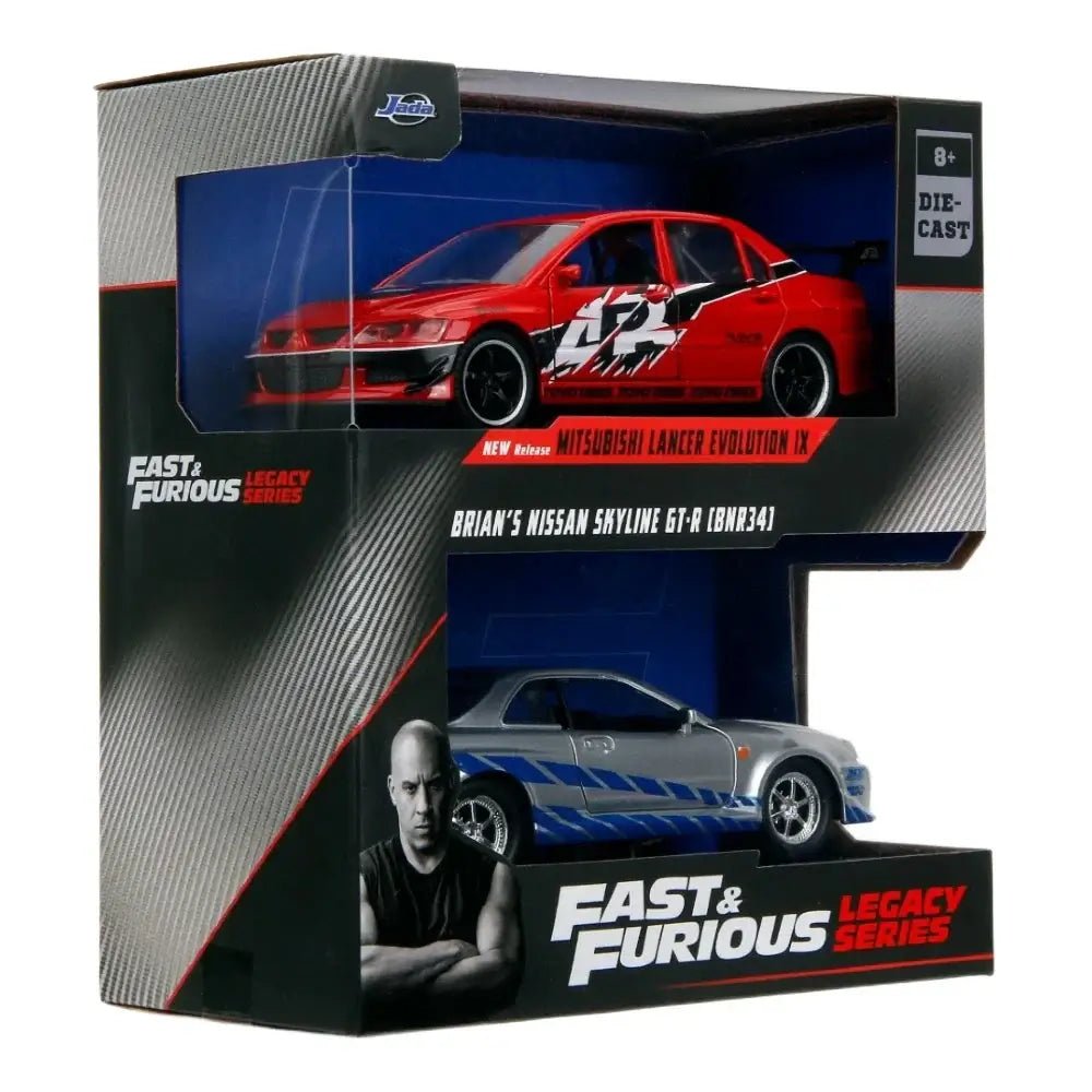 Jada Fast & Furious 2'li Araç Lancer Evo IX & Skyline GTR R34 - Roket Oyuncak