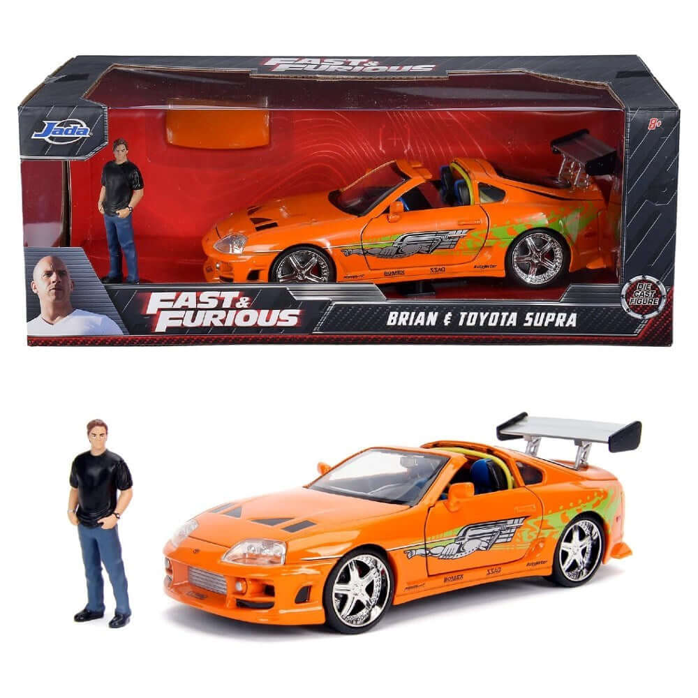 Jada Fast & Furious Brian's 1995 Toyota Supra 1:24 Die Cast Model ve Brian Figür - Roket Oyuncak