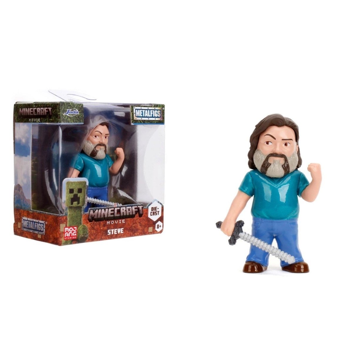 Jada Minecraft Film Figürleri Steve 6.5 cm Boyunda, Die - Cast Metal, Pop - Culture Tasarımlı Lisanslı Koleksiyon Figürleri - Roket Oyuncak