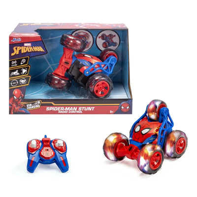 Jada Spider - Man Stunt RC 5 Tekerlekli Tasarımıyla 360° Dönebilen, Işıklı ve USB Şarjlı Uzaktan Kumandalı Akrobasi Arabası - Roket Oyuncak
