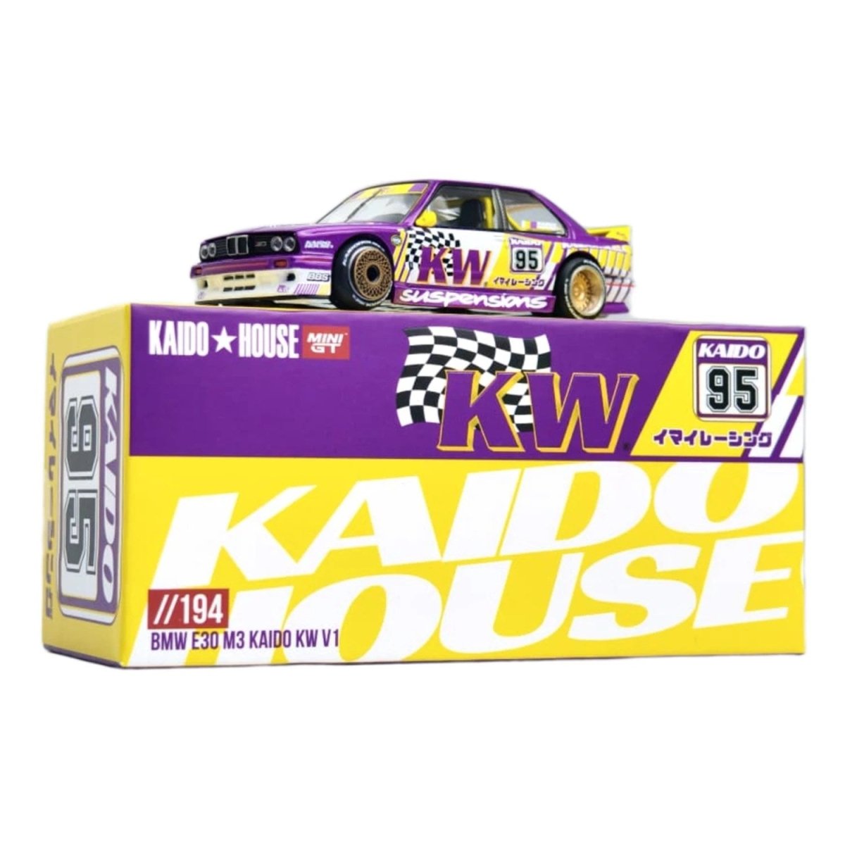 Kaido House x Mini GT BMW E30 M3 Kaido KW V1 - 1:64 Die - cast Model - Roket Oyuncak