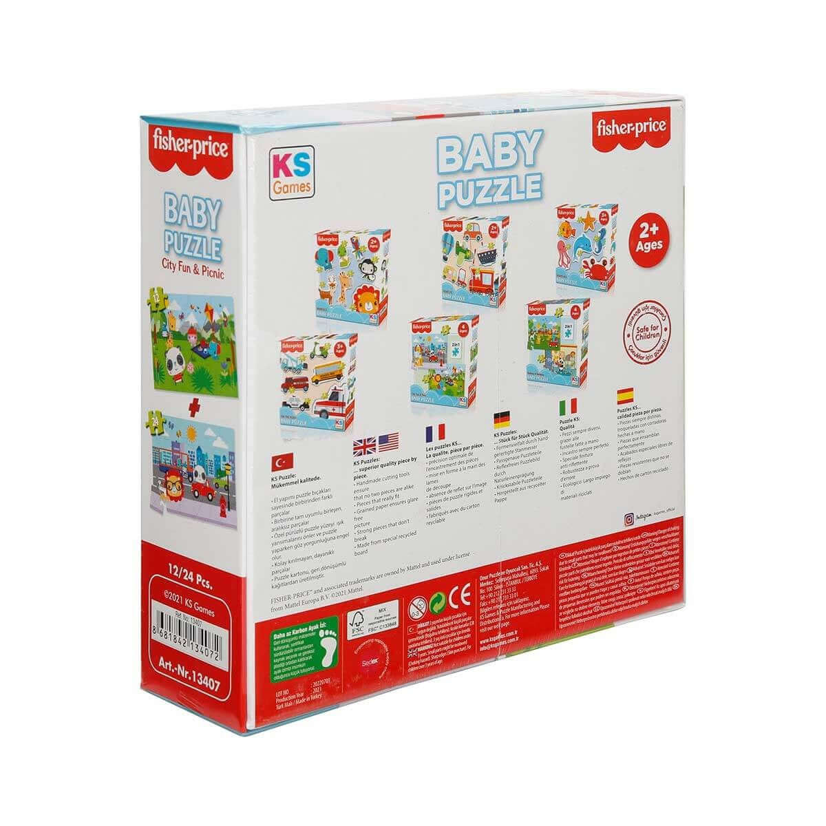 Ks Games Fisher Price Baby Puzzle City Fun Picnic 2in1 - Roket Oyuncak