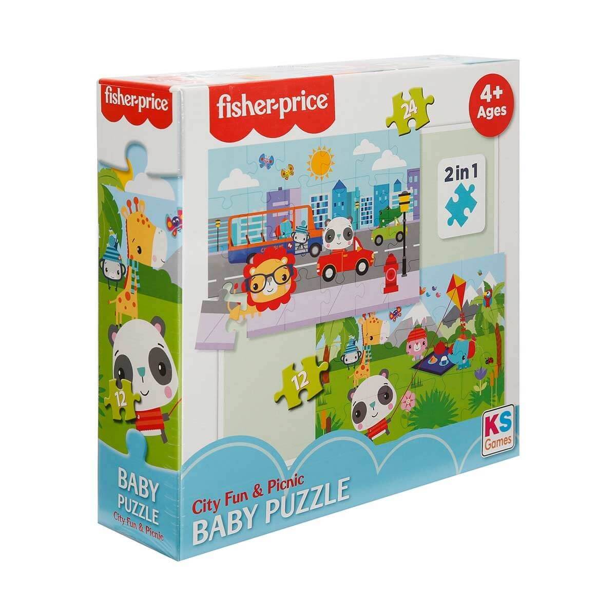 Ks Games Fisher Price Baby Puzzle City Fun Picnic 2in1 - Roket Oyuncak
