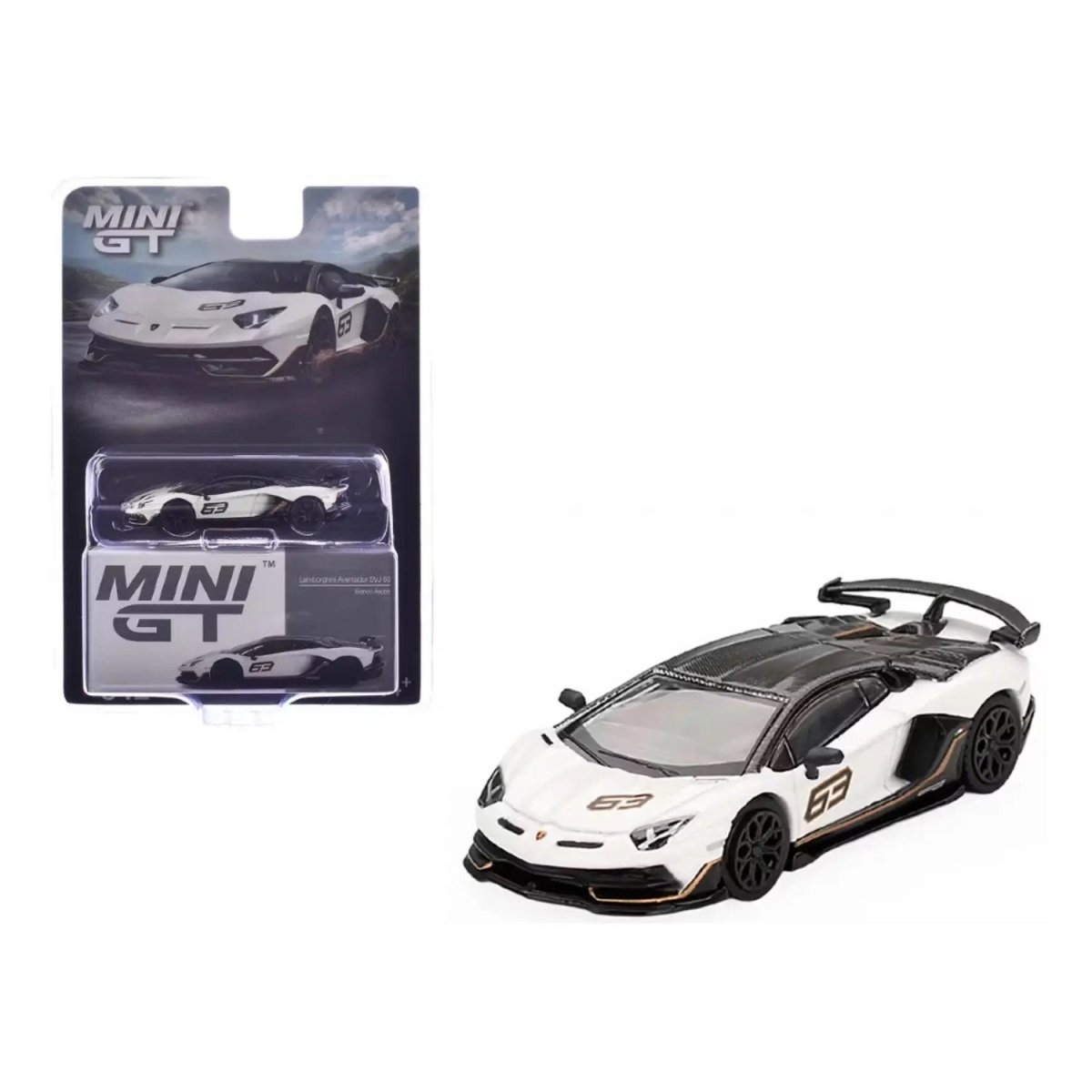 Lamborghini Aventador SVJ 63 Bianco Asopo LHD 1:64 Diecast Model Araba - Roket Oyuncak