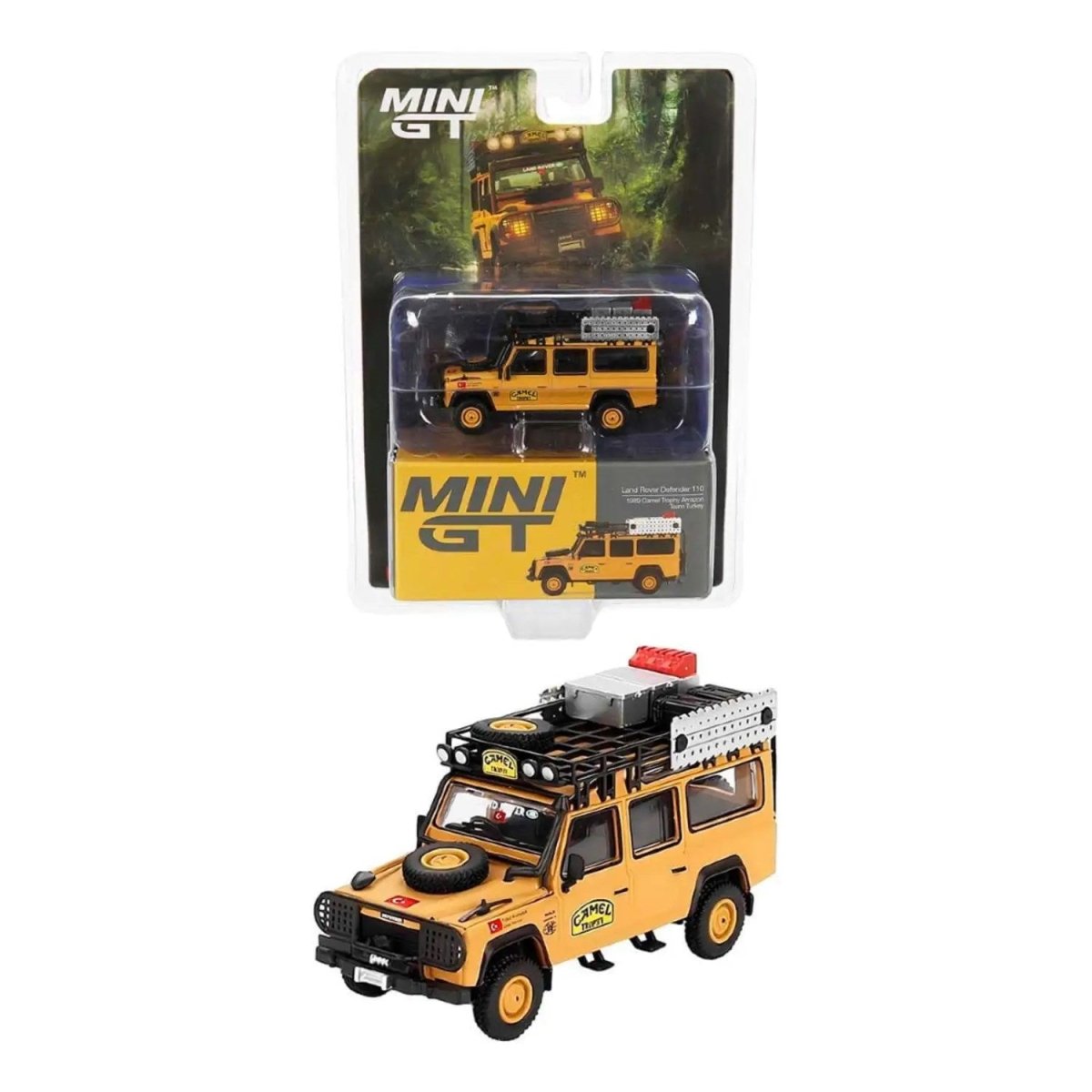 Land Rover Defender 110 1989 Camel Trophy Amazon Team Turkey Exclusive LHD 1:64 Diecast Model Araba - Roket Oyuncak