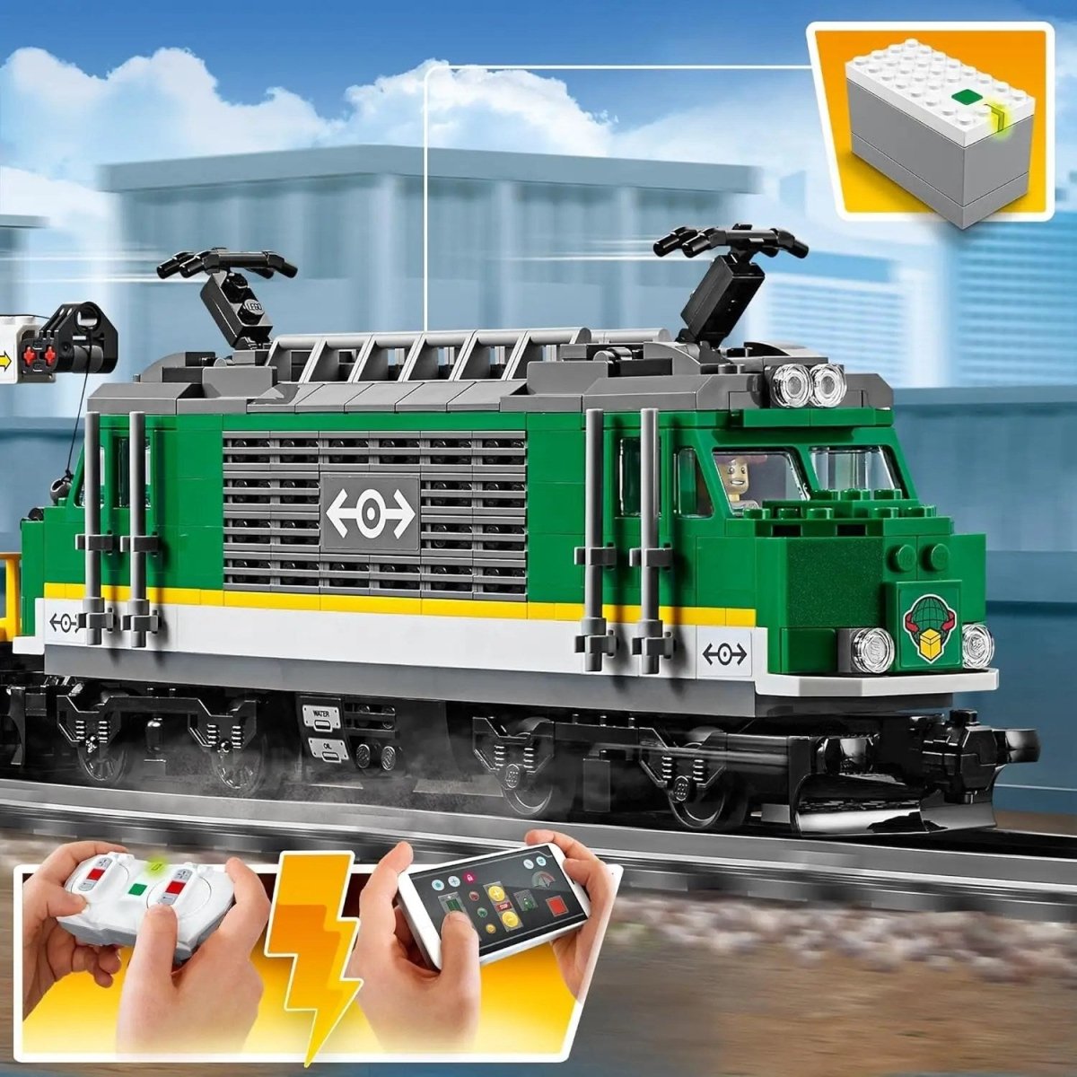 LEGO City Kargo Treni 60198 - 6 Yaş ve Üzeri Tren Seven Çocuklar için City Setleriyle Uyumlu Tamamlayıcı Yaratıcı Oyuncak Yapım Seti (1226 Parça) - Roket Oyuncak