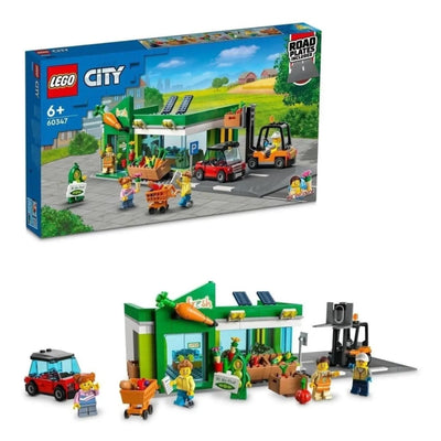 LEGO City Market 60347 - 6 Yaş ve Üzeri Çocuklar için Zengin Özelliklerle Dolu bir Dükkan İçeren Oyuncak Yapım Seti (404 Parça) - Roket Oyuncak