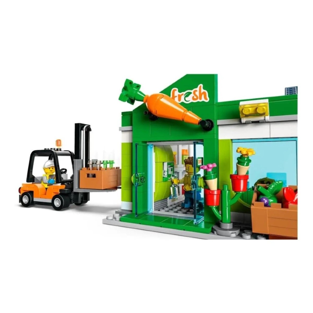 LEGO City Market 60347 - 6 Yaş ve Üzeri Çocuklar için Zengin Özelliklerle Dolu bir Dükkan İçeren Oyuncak Yapım Seti (404 Parça) - Roket Oyuncak