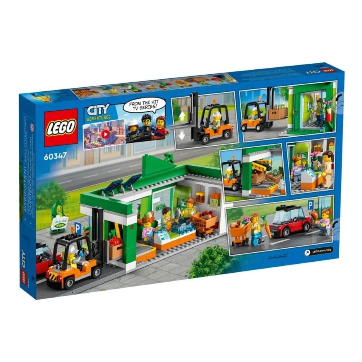 LEGO City Market 60347 - 6 Yaş ve Üzeri Çocuklar için Zengin Özelliklerle Dolu bir Dükkan İçeren Oyuncak Yapım Seti (404 Parça) - Roket Oyuncak