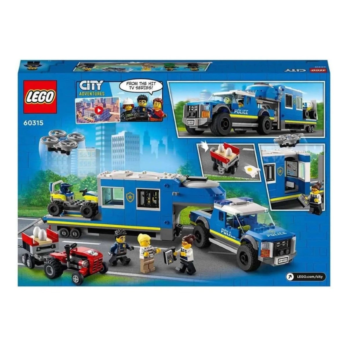 LEGO City Polis Mobil Komuta Kamyonu 60315 - 6 Yaş ve Üzeri Çocuklar için Polis Oyuncağı Yapım Seti (436 Parça) - Roket Oyuncak