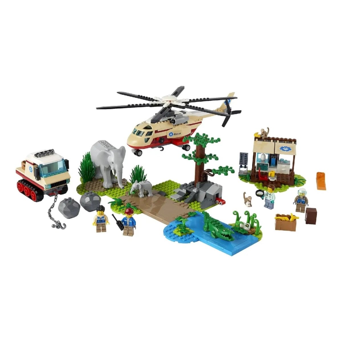 LEGO City Vahşi Hayvan Kurtarma Operasyonu 60302 - Hayvan Seven Çocuklar için Yaratıcı Oyuncak Yapım Seti (525 Parça) - Roket Oyuncak