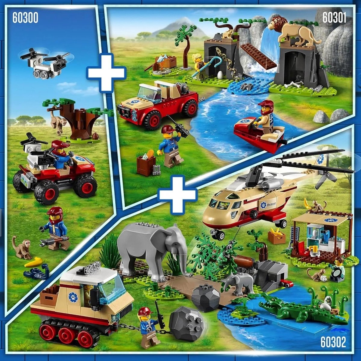 LEGO City Vahşi Hayvan Kurtarma Operasyonu 60302 - Hayvan Seven Çocuklar için Yaratıcı Oyuncak Yapım Seti (525 Parça) - Roket Oyuncak