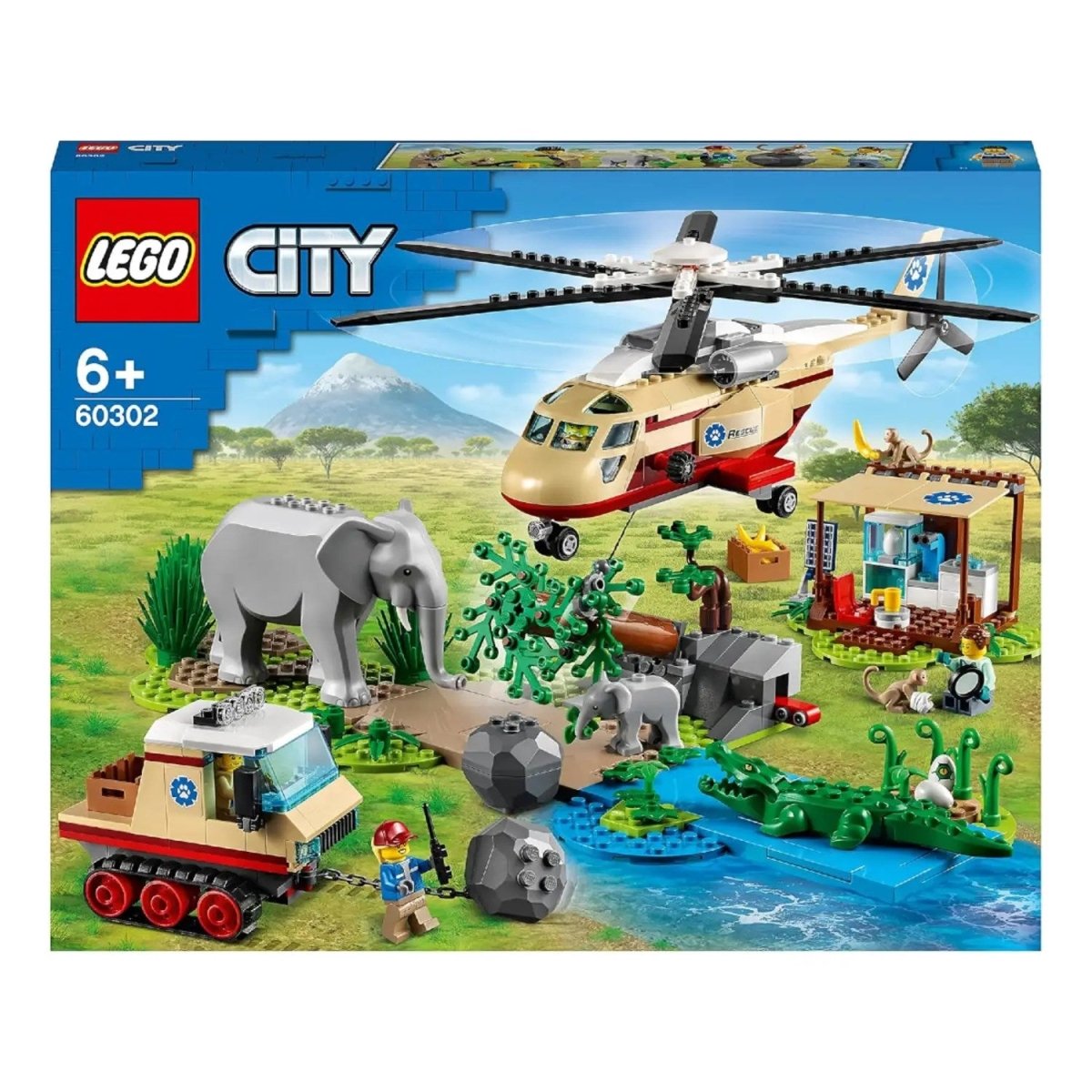 LEGO City Vahşi Hayvan Kurtarma Operasyonu 60302 - Hayvan Seven Çocuklar için Yaratıcı Oyuncak Yapım Seti (525 Parça) - Roket Oyuncak