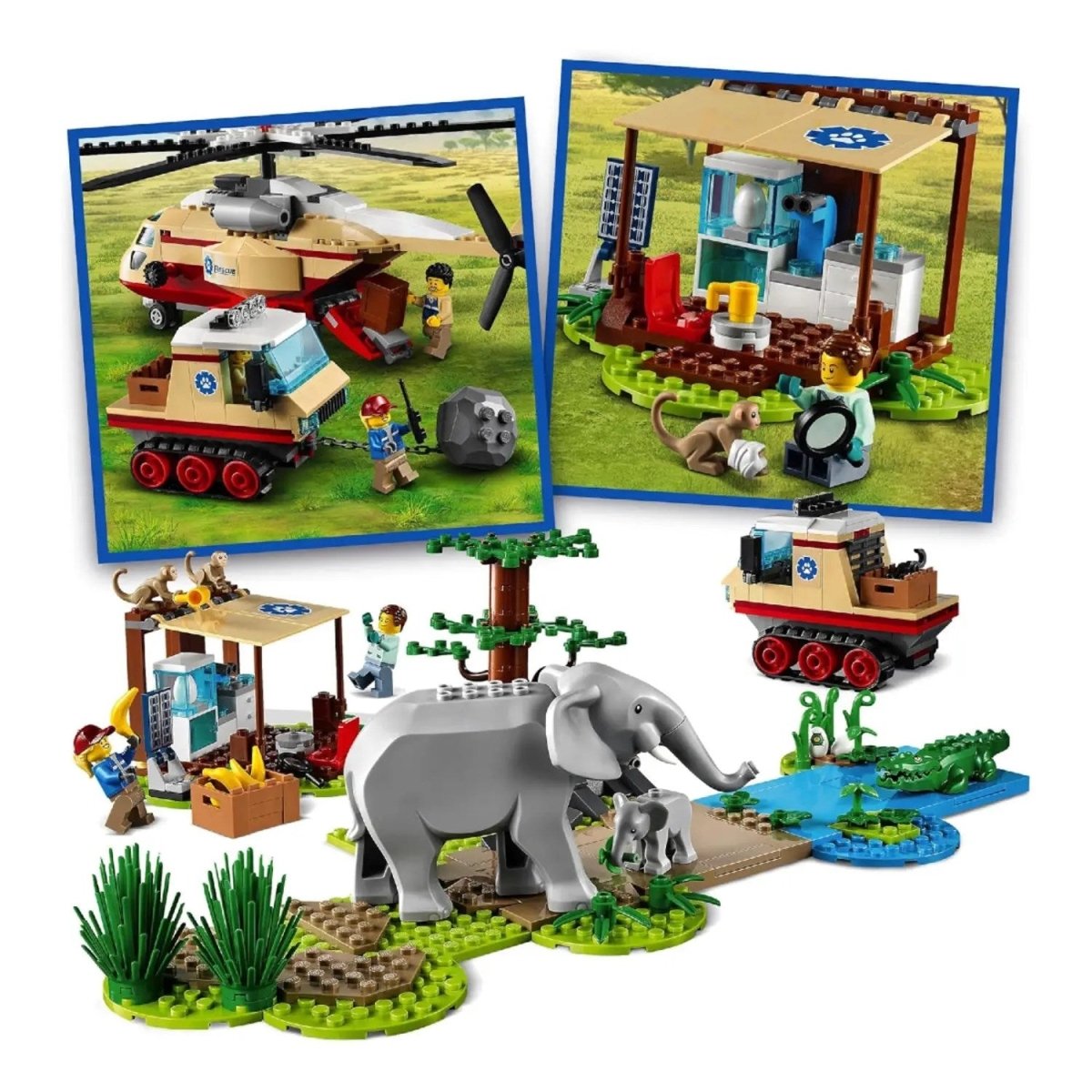 LEGO City Vahşi Hayvan Kurtarma Operasyonu 60302 - Hayvan Seven Çocuklar için Yaratıcı Oyuncak Yapım Seti (525 Parça) - Roket Oyuncak