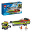LEGO City Yarış Teknesi Taşıyıcı 60254 - Araçları Seven Çocuklar için Yaratıcı Oyuncak Yapım Seti (238 Parça) - Roket Oyuncak
