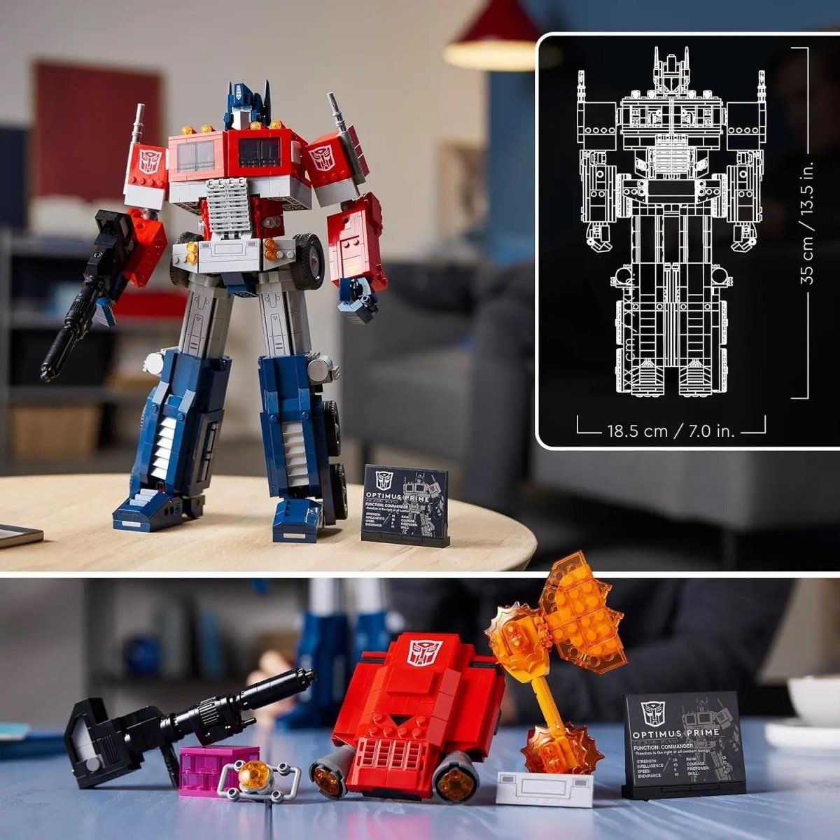 LEGO Icons Optimus Prime 10302 Yetişkinler için bir Transformers Efsanesi’nin Koleksiyonluk Model Yapım Seti (1508 Parça) - Roket Oyuncak