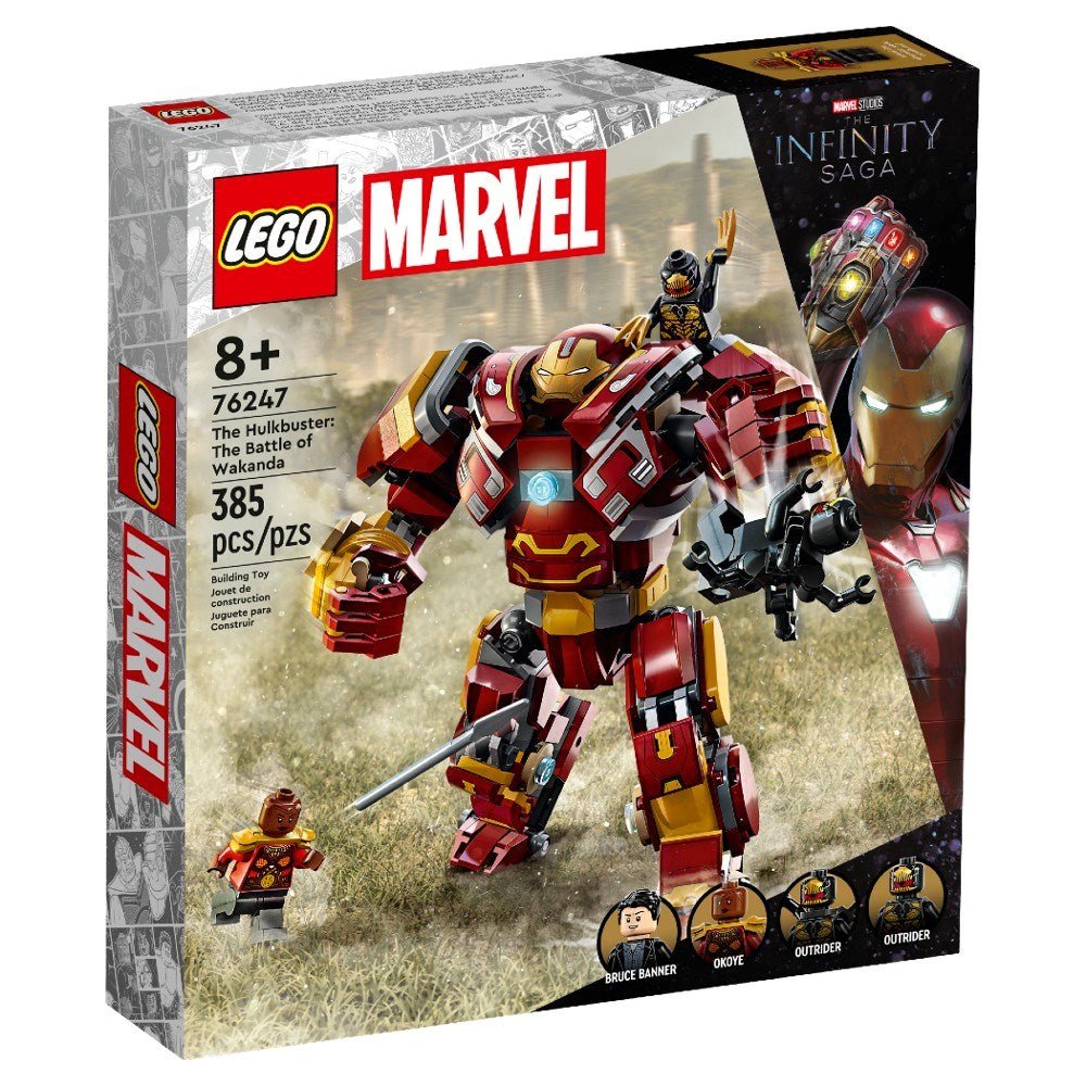 LEGO Marvel Hulkbuster: Wakanda Savaşı 76247 - 8 Yaş ve Üzeri Çocuklar için Robot ve Minifigürler İçeren Yaratıcı Oyuncak Yapım Seti (385 Parça) - Roket Oyuncak