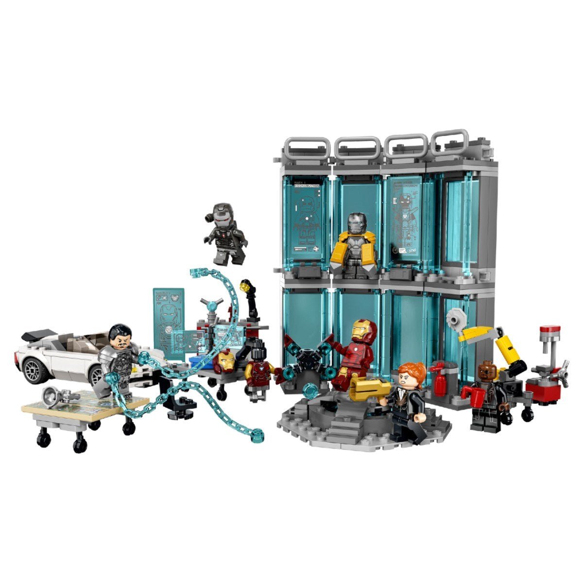 LEGO Marvel Iron Man Cephaneliği 76216 - 7 Yaş ve Üzeri Çocuklar için Zırhlar, Minifigürler ve Süper Kahraman Aksiyonu Oyuncak Yapım Seti (496 Parça) - Roket Oyuncak