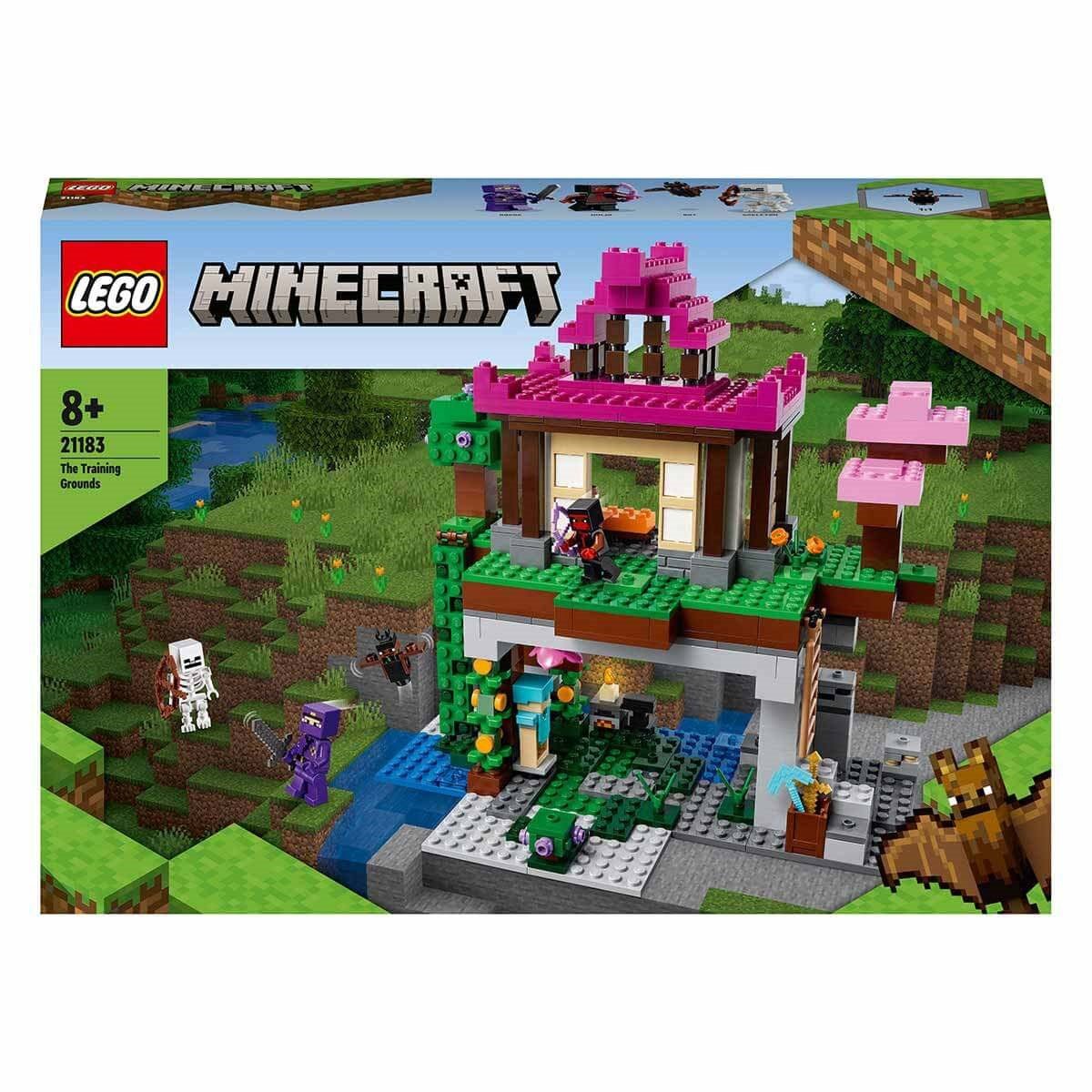 LEGO Minecraft Eğitim Alanı 21183 – Macera Oyunlarını Seven Çocuklar İçin Minecraft Evi Dojosu ve Mağara Oyuncağı İçeren Yapım Seti (537 Parça) - Roket Oyuncak