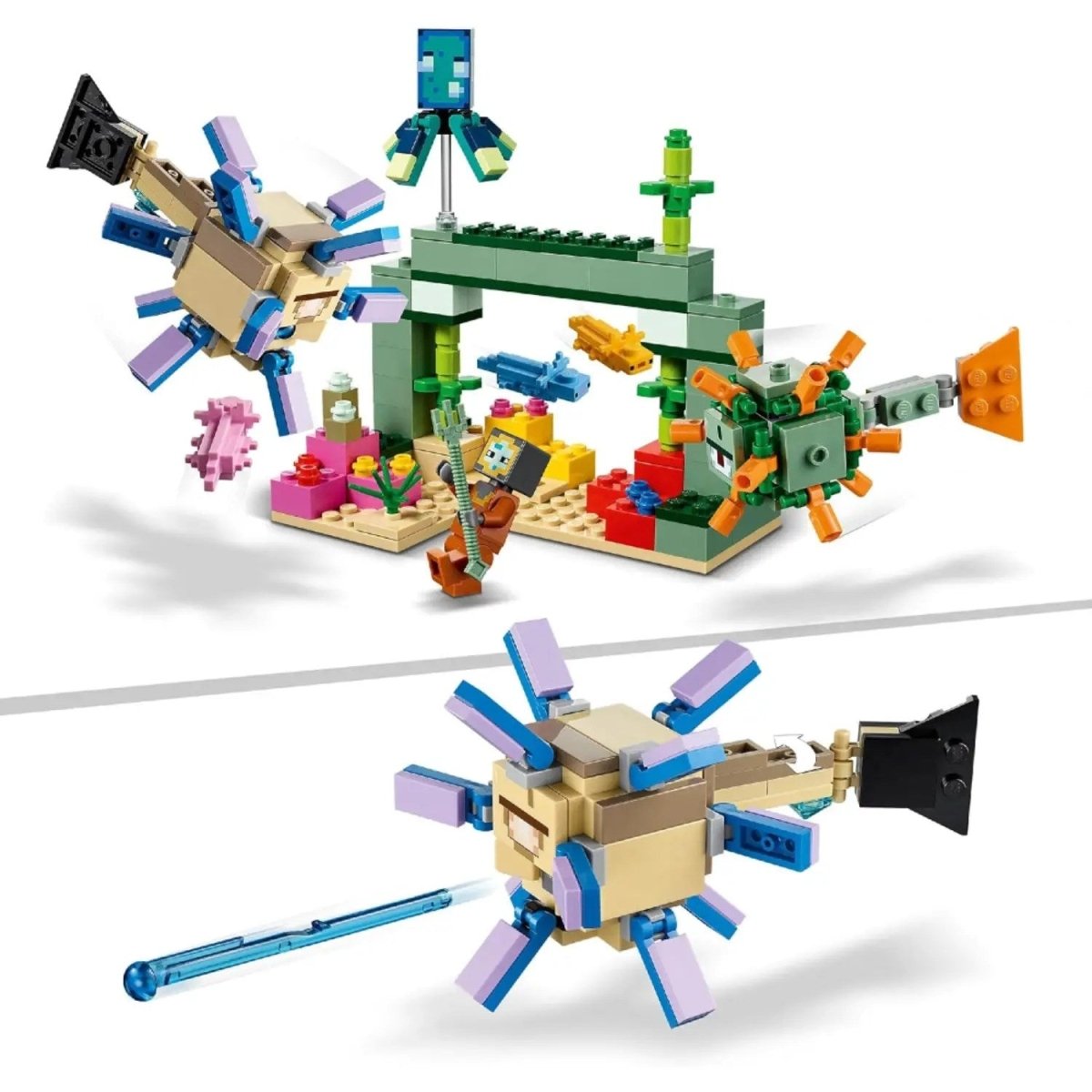 LEGO Minecraft Gardiyan Savaşı 21180 – Macera Oyunlarını Seven Çocuklar İçin Yaratıcı Oyuncak Yapım Seti (255 Parça) - Roket Oyuncak