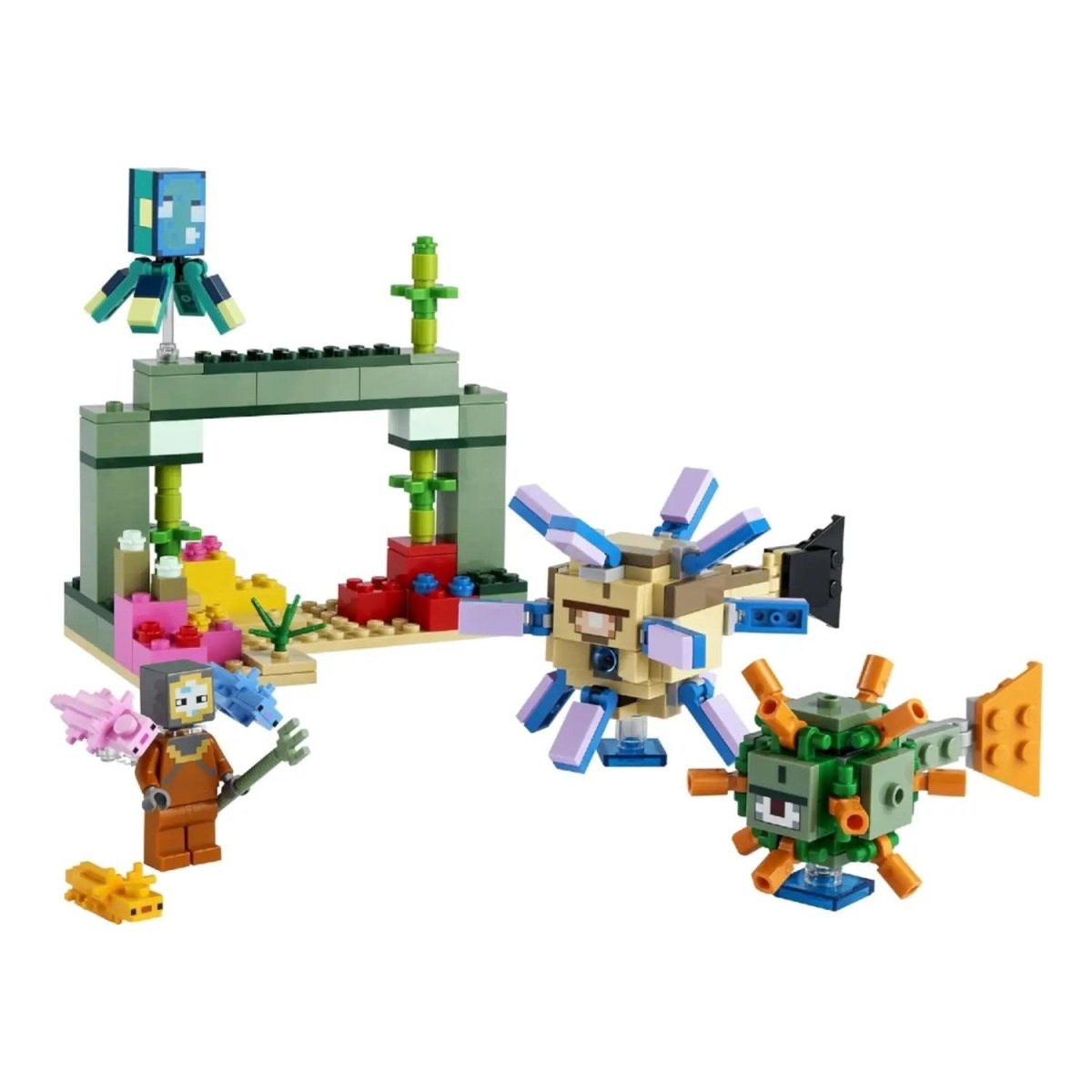 LEGO Minecraft Gardiyan Savaşı 21180 – Macera Oyunlarını Seven Çocuklar İçin Yaratıcı Oyuncak Yapım Seti (255 Parça) - Roket Oyuncak