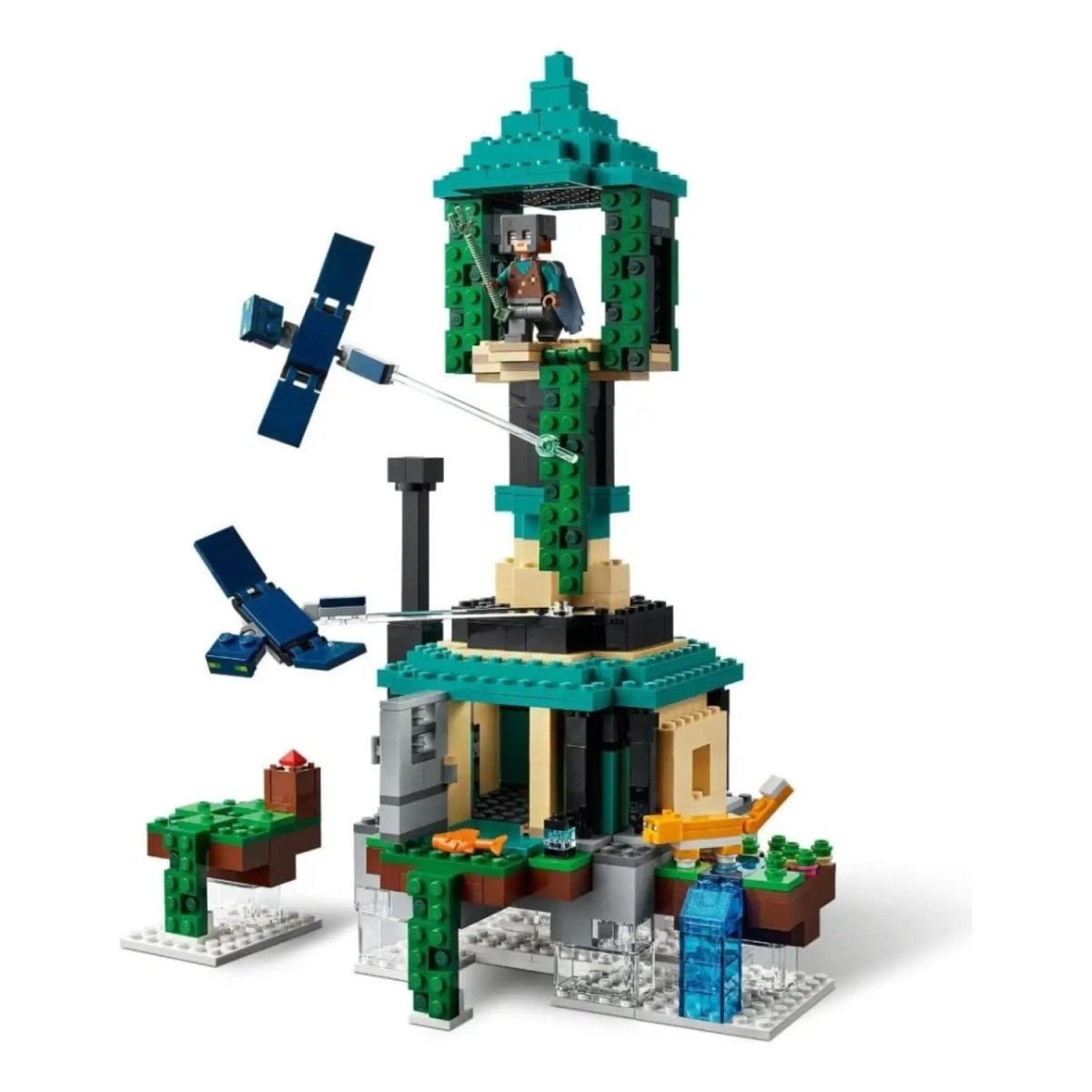 LEGO Minecraft Gökyüzü Kulesi 21173 - Bir Pilot, 2 Uçan Hayalet ve bir Kedi İçeren Eğlenceli Uçan Adalar Oyuncak Yapım Seti (565 Parça) - Roket Oyuncak