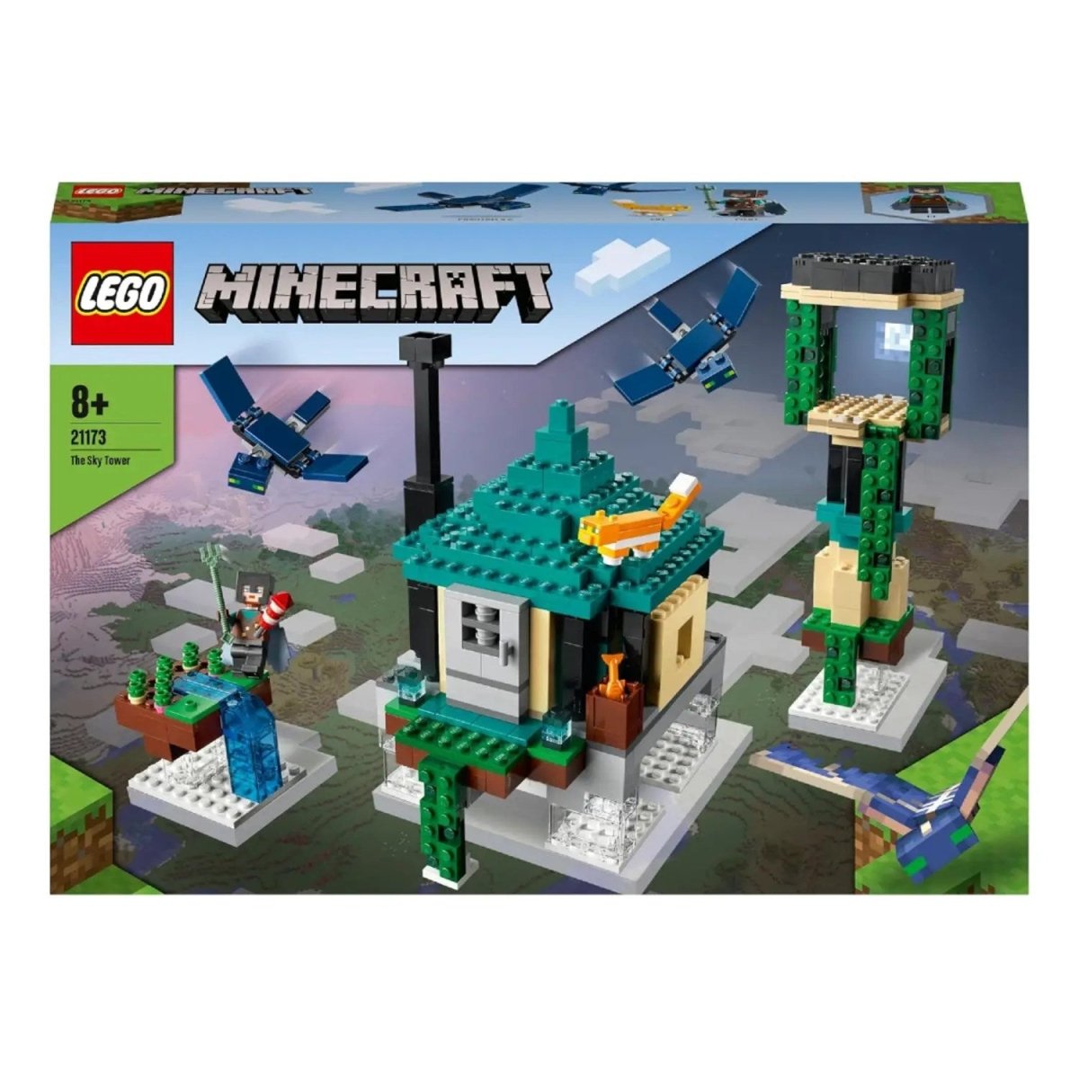 LEGO Minecraft Gökyüzü Kulesi 21173 - Bir Pilot, 2 Uçan Hayalet ve bir Kedi İçeren Eğlenceli Uçan Adalar Oyuncak Yapım Seti (565 Parça) - Roket Oyuncak