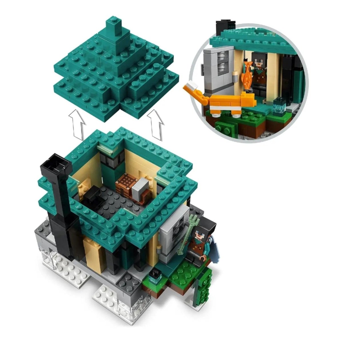 LEGO Minecraft Gökyüzü Kulesi 21173 - Bir Pilot, 2 Uçan Hayalet ve bir Kedi İçeren Eğlenceli Uçan Adalar Oyuncak Yapım Seti (565 Parça) - Roket Oyuncak