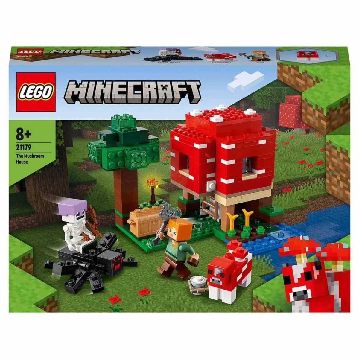 LEGO Minecraft Mantar Evi 21179 – Macera Oyunlarını Seven Çocuklar İçin Oyuncak Ev İçeren Yaratıcı Oyuncak Yapım Seti (272 Parça) - Roket Oyuncak
