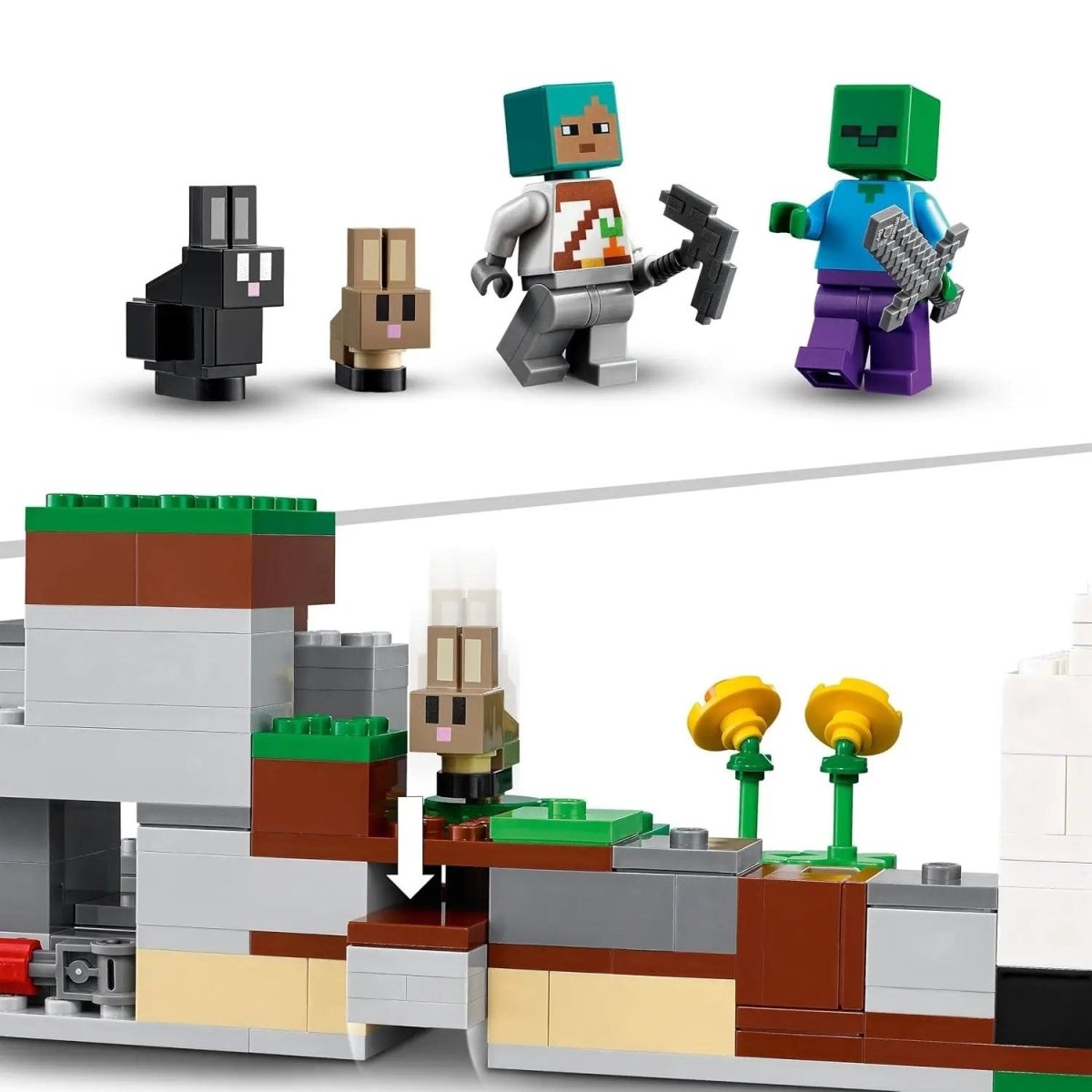 LEGO Minecraft Tavşan Çiftliği 21181 – Macera Oyunlarını Seven Çocuklar İçin Tavşan Evi İçeren Yaratıcı Oyuncak Yapım Seti (340 Parça) - Roket Oyuncak
