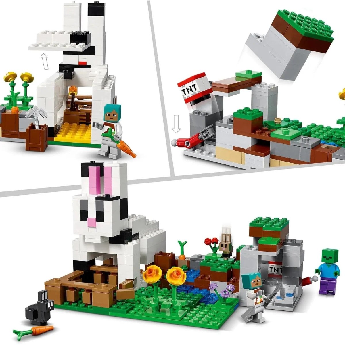LEGO Minecraft Tavşan Çiftliği 21181 – Macera Oyunlarını Seven Çocuklar İçin Tavşan Evi İçeren Yaratıcı Oyuncak Yapım Seti (340 Parça) - Roket Oyuncak