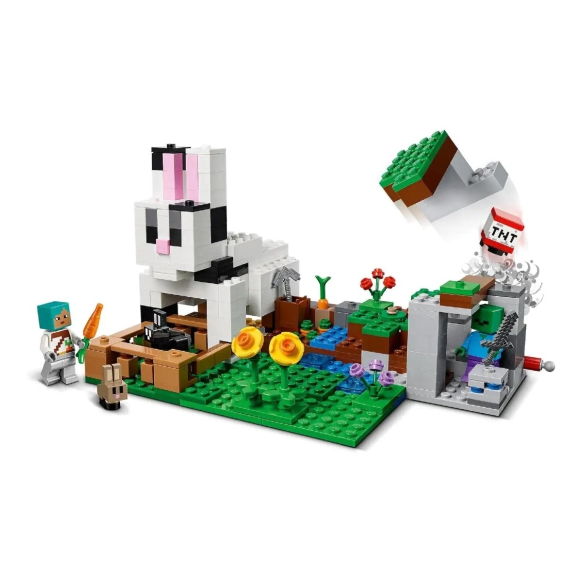 LEGO Minecraft Tavşan Çiftliği 21181 – Macera Oyunlarını Seven Çocuklar İçin Tavşan Evi İçeren Yaratıcı Oyuncak Yapım Seti (340 Parça) - Roket Oyuncak