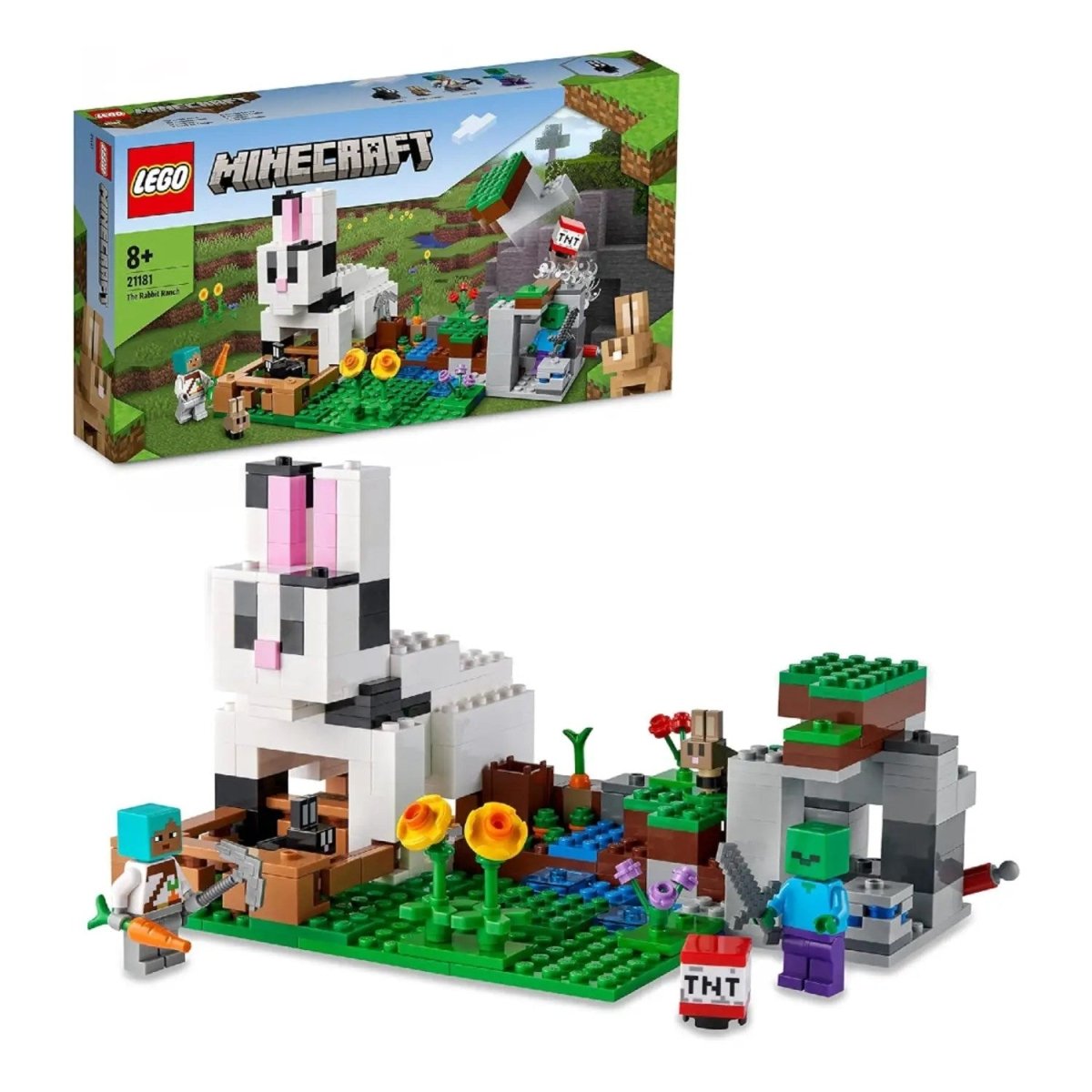 LEGO Minecraft Tavşan Çiftliği 21181 – Macera Oyunlarını Seven Çocuklar İçin Tavşan Evi İçeren Yaratıcı Oyuncak Yapım Seti (340 Parça) - Roket Oyuncak