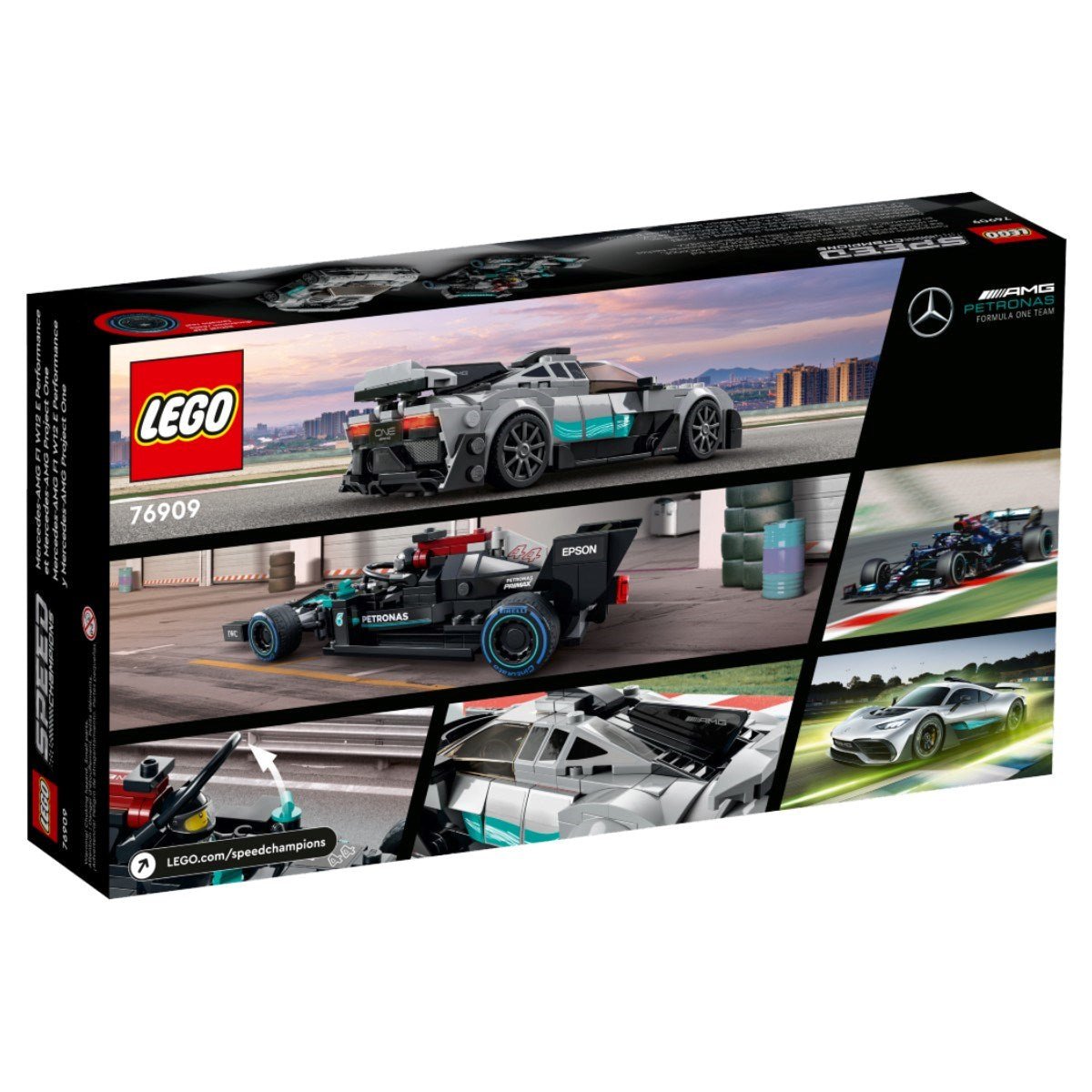 LEGO Speed Champions Mercedes - AMG F1 W12 E Performance ve Mercedes - AMG Project One 76909 - 9 Yaş ve Üzeri için Oyuncak Model Yapım Seti (564 Parça) - Roket Oyuncak
