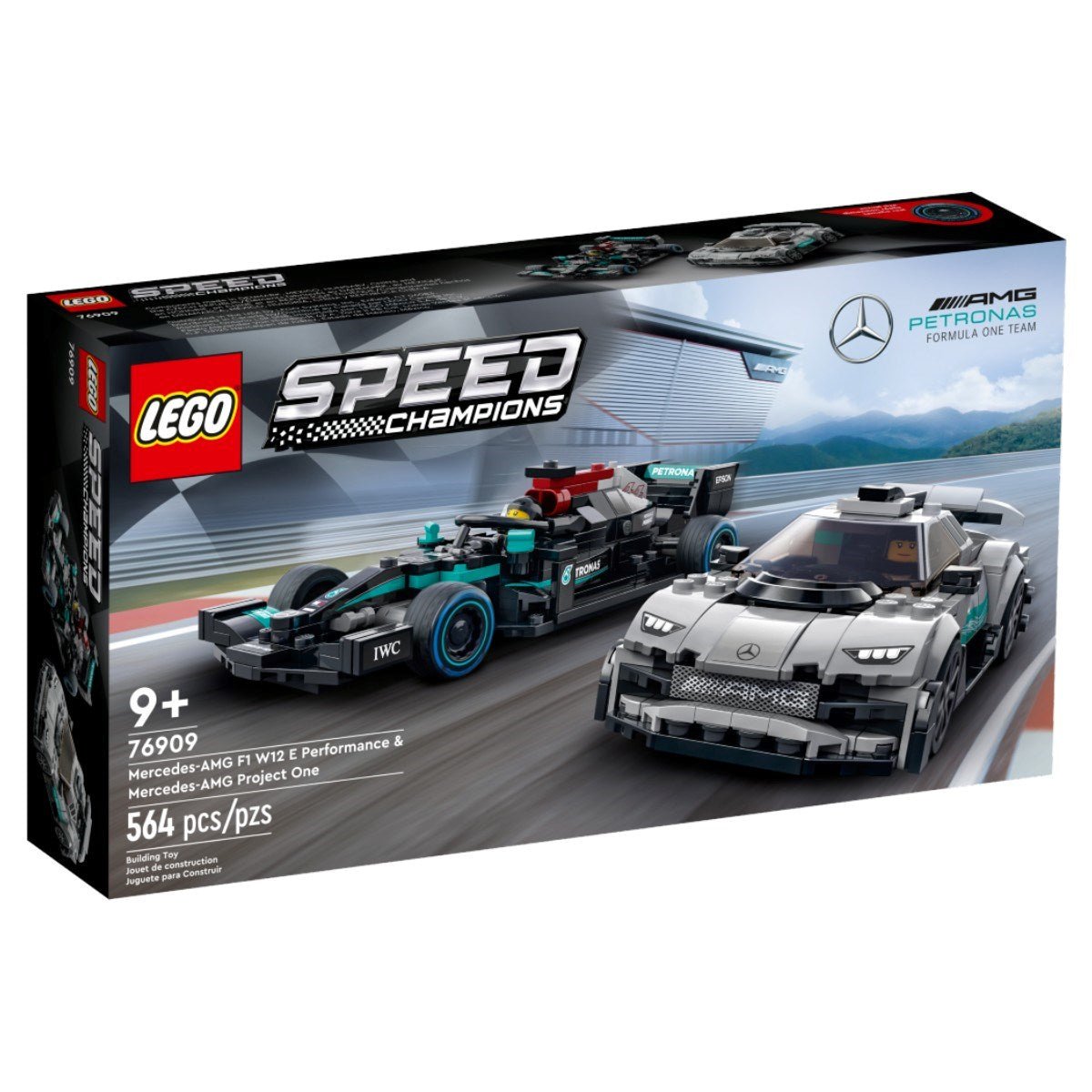 LEGO Speed Champions Mercedes - AMG F1 W12 E Performance ve Mercedes - AMG Project One 76909 - 9 Yaş ve Üzeri için Oyuncak Model Yapım Seti (564 Parça) - Roket Oyuncak