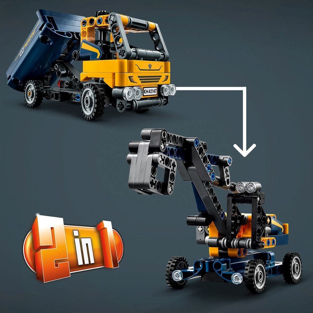 LEGO Technic Damperli Kamyon 42147 - İnşaat Oyuncaklarını Seven 7 Yaş ve Üzeri Çocuklar için Oyuncak Yapım Seti (177 Parça) - Roket Oyuncak