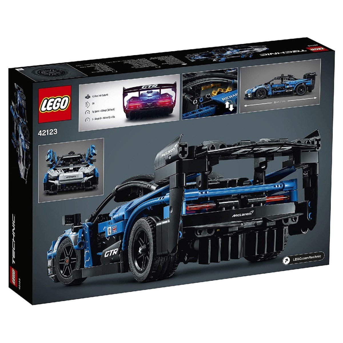LEGO Technic McLaren Senna GTR 42123 - 10 Yaş ve Üzeri Yüksek Performanslı Araçları Seven Çocuklar için Koleksiyonluk Model Yapım Seti (830 Parça) - Roket Oyuncak