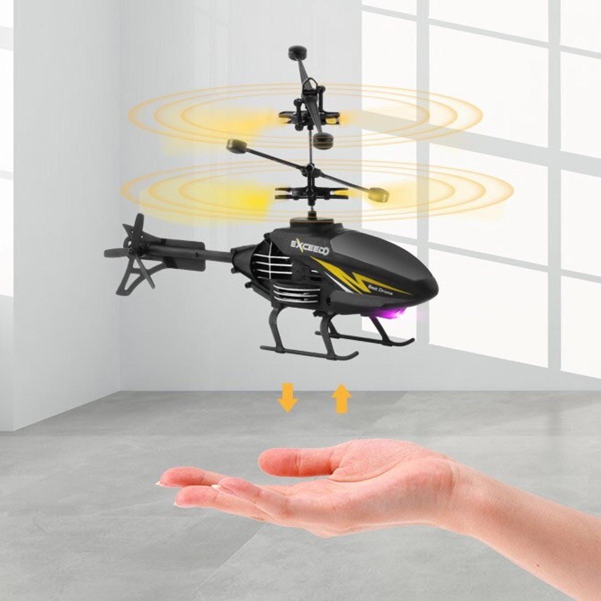 LH 1804 El Sensörlü Helikopter USB Şarj 20 Cm Kırmızı - Roket Oyuncak