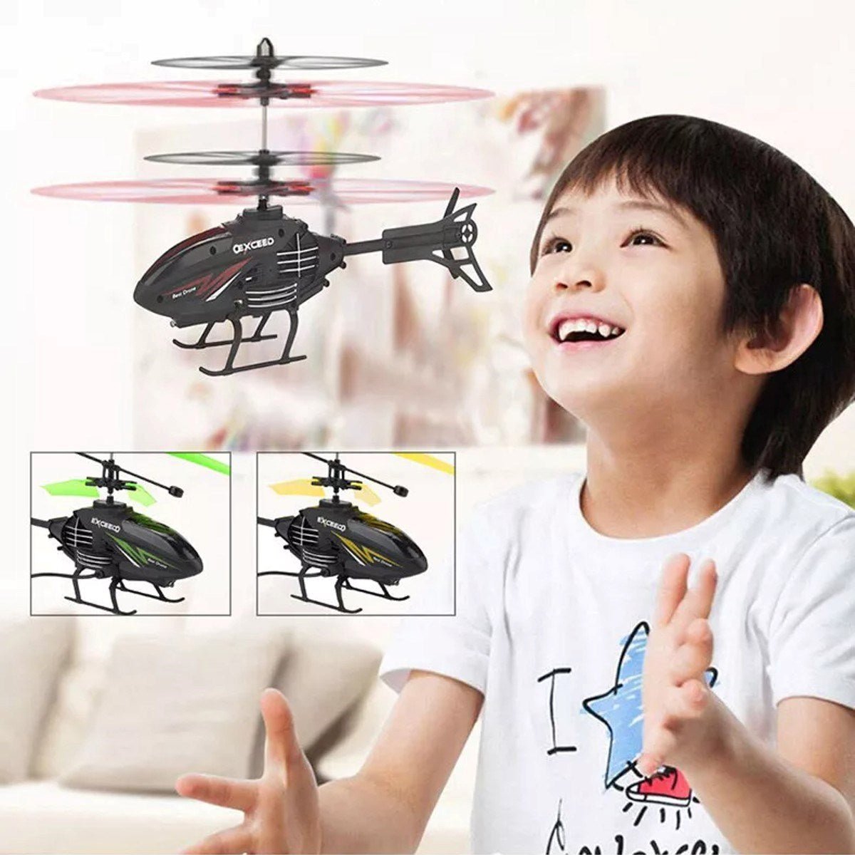 LH 1804 El Sensörlü Helikopter USB Şarj 20 Cm Kırmızı - Roket Oyuncak
