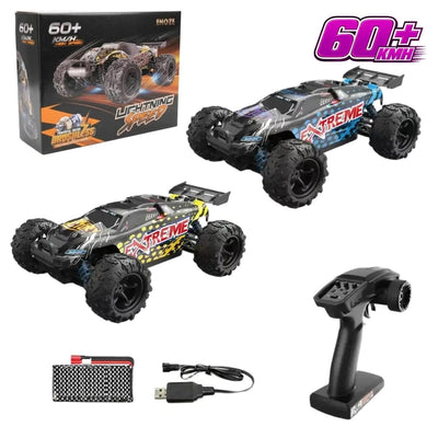 Lightning Speed 1:18 4x4 Brushless Uzaktan Kumandalı Araba 60 KMH Hız 2.4GHz Kumanda Su Geçirmez Büyük Teker Güçlü Performans RC Aracı 302E - Roket Oyuncak