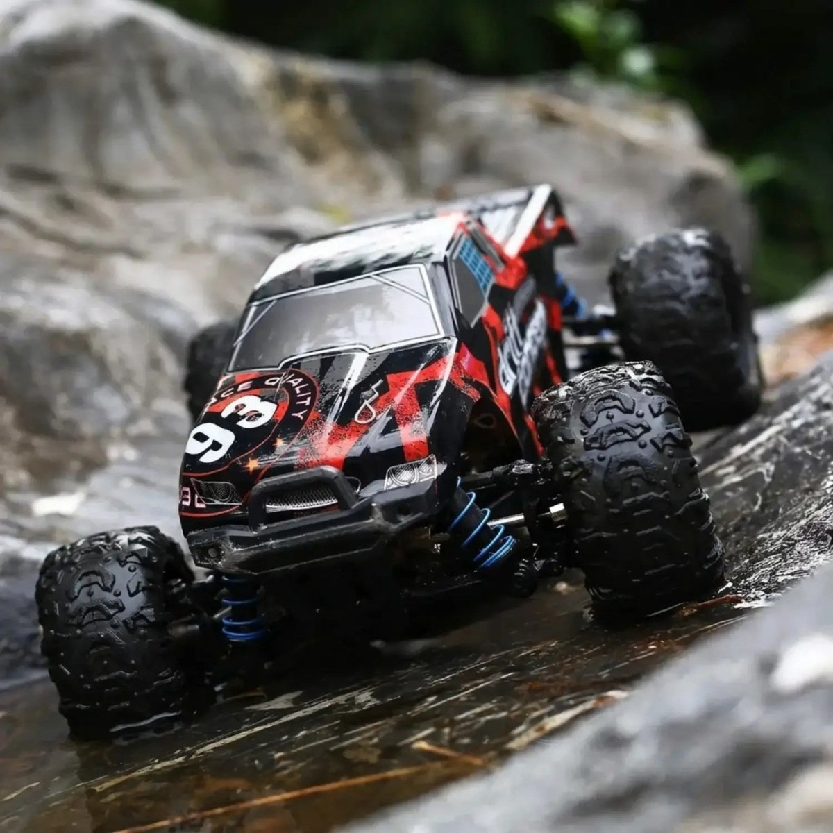 Lightning Speed Racing 1:18 4x4 Brushless Profesyonel RC Araba (60 KM/H) Kırmızı - Roket Oyuncak