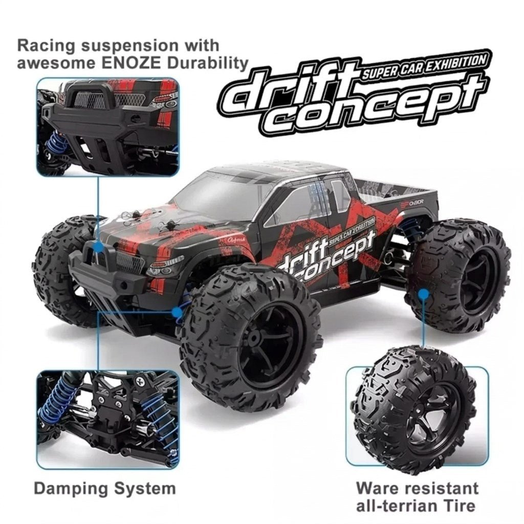 Lightning Speed Racing 1:18 4x4 Brushless Profesyonel RC Araba (60 KM/H) Kırmızı - Roket Oyuncak