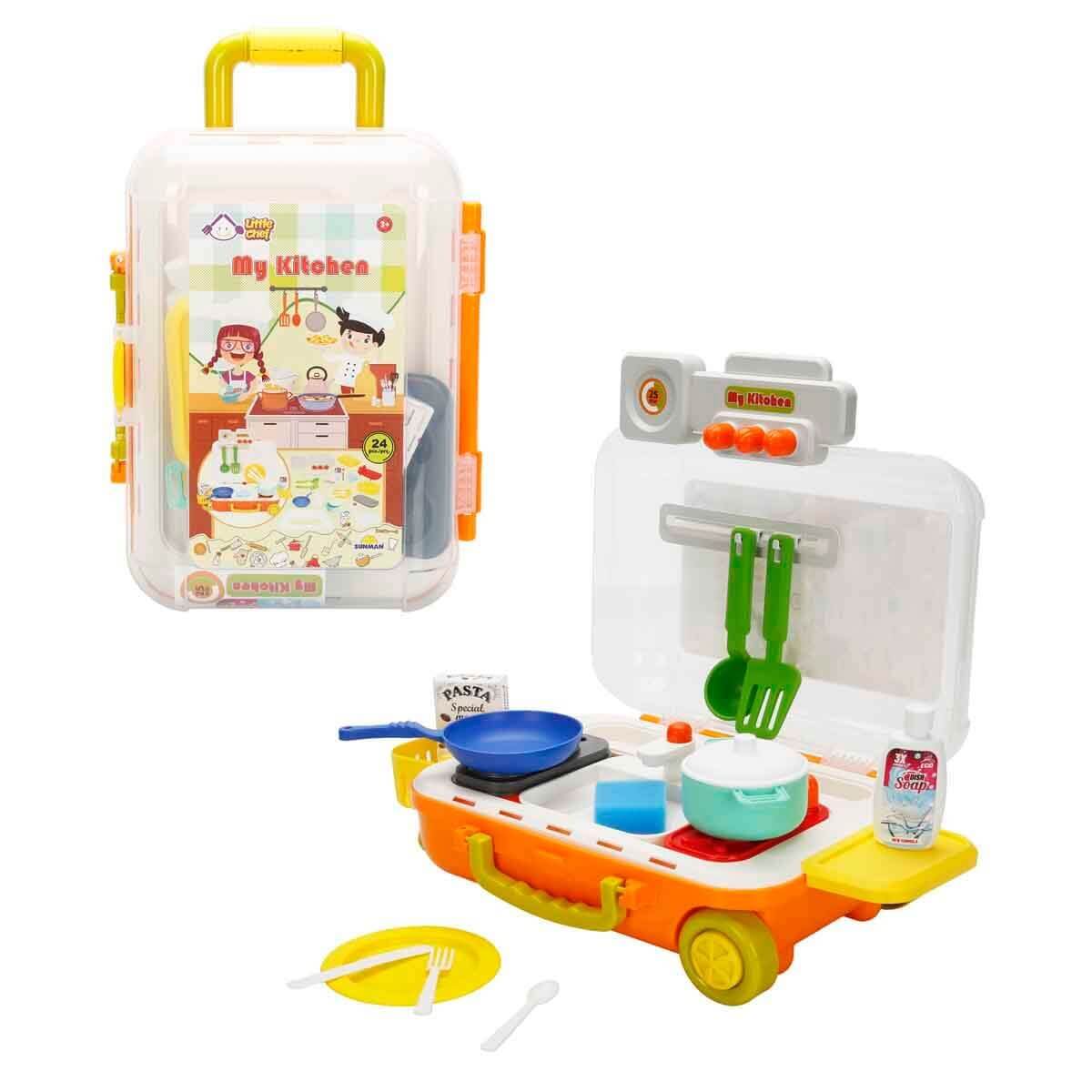 Little Chef Çekçekli Bavul Mutfak Seti 24 Parça - Roket Oyuncak