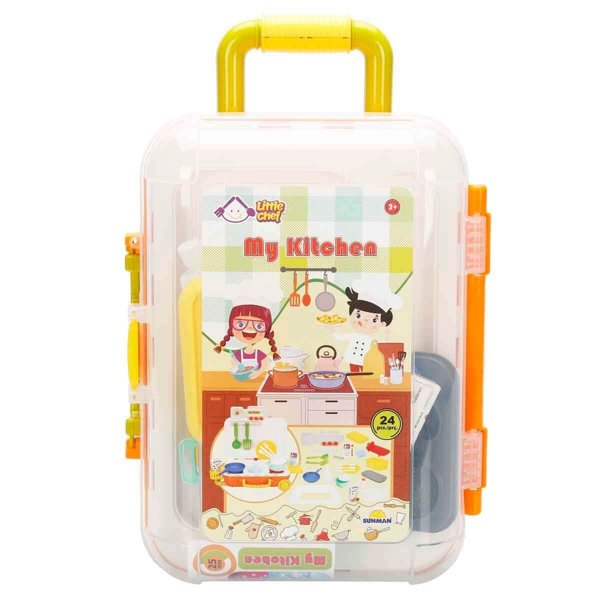 Little Chef Çekçekli Bavul Mutfak Seti 24 Parça - Roket Oyuncak