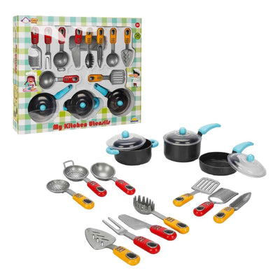 Little Chef Mutfak Gereçleri Oyun Seti 16 Parça Tencere, Tava ve Profesyonel Servis Gereçleri - Roket Oyuncak