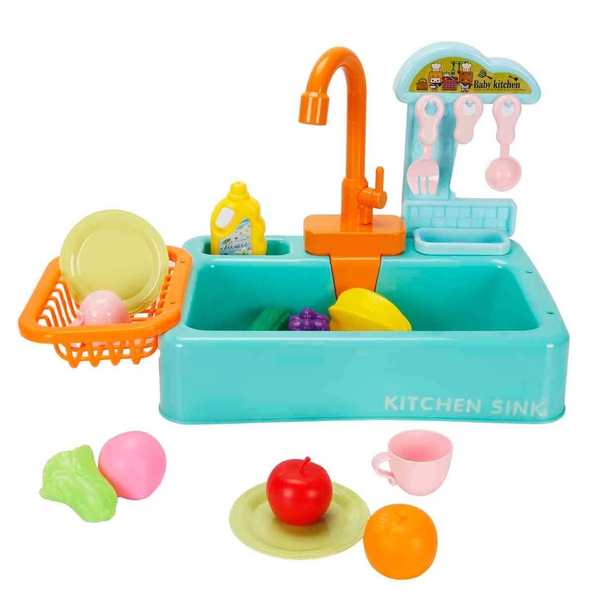 Little Chef Mutfak Lavabosu Oyun Seti 20 Parça Yeşil - Roket Oyuncak