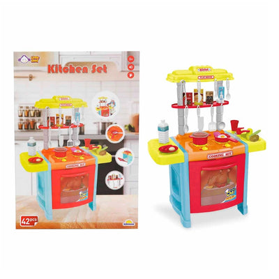Little Chef Sesli ve Işıklı Ayaklı Mutfak Seti 42 Parça Aksesuarlı, Fırınlı ve Gerçekçi Ocak Sesli - Roket Oyuncak