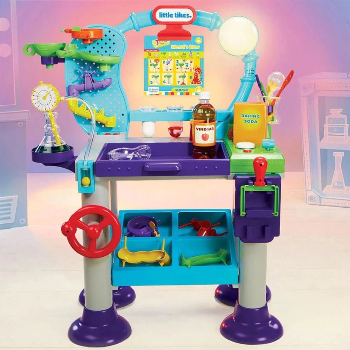 Little Tikes Müthiş Laboratuvar STEM Jr. Wonder Lab 20 Uygulamalı Deney, 40+ Ses Efekti ve 20 Aksesuarlı İnteraktif Bilim Oyun Seti - Roket Oyuncak
