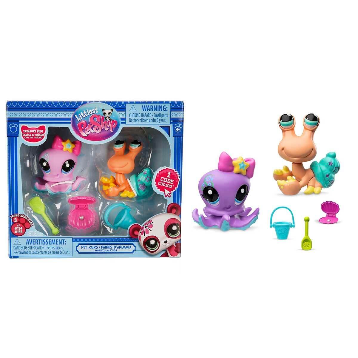 Littlest Pet Shop Minişler 2 li Figür Seti S2 Ahtapot ve Hermit - Roket Oyuncak